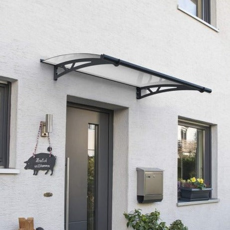 Canopia Altair Door Canopy - Grey Aluminium Frame & Clear Polycarbonate
