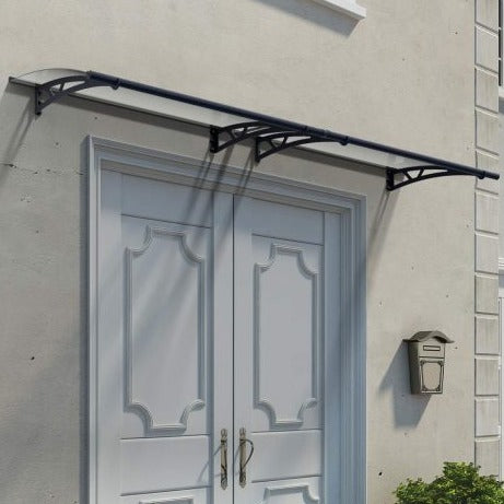 Canopia Altair Door Canopy - Grey Aluminium Frame & Clear Polycarbonate