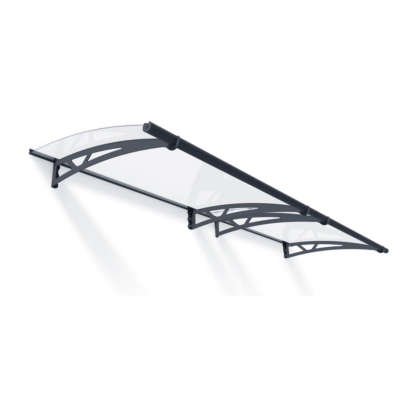 Canopia Altair Door Canopy - Grey Aluminium Frame & Clear Polycarbonate