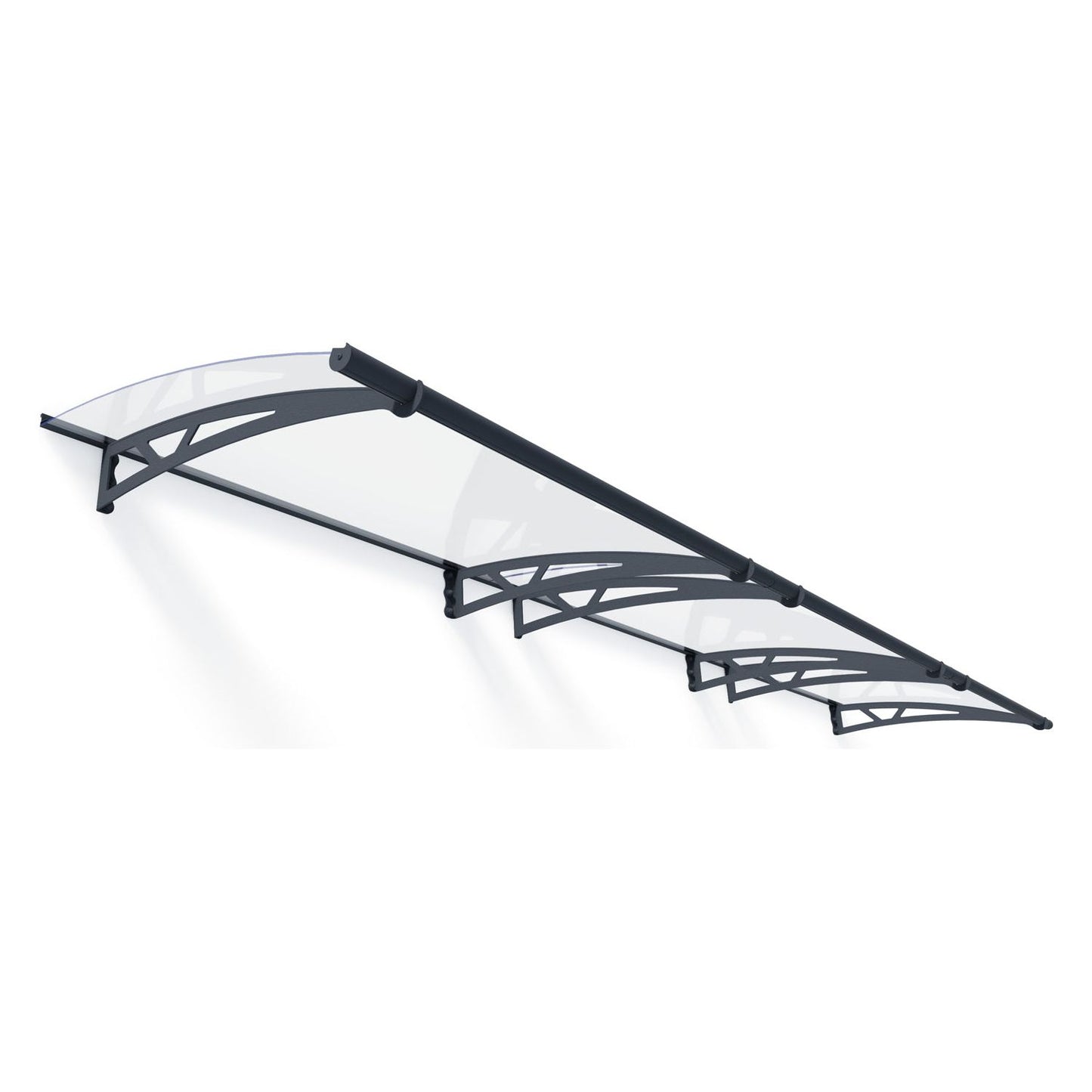 Canopia Altair Door Canopy - Grey Aluminium Frame & Clear Polycarbonate