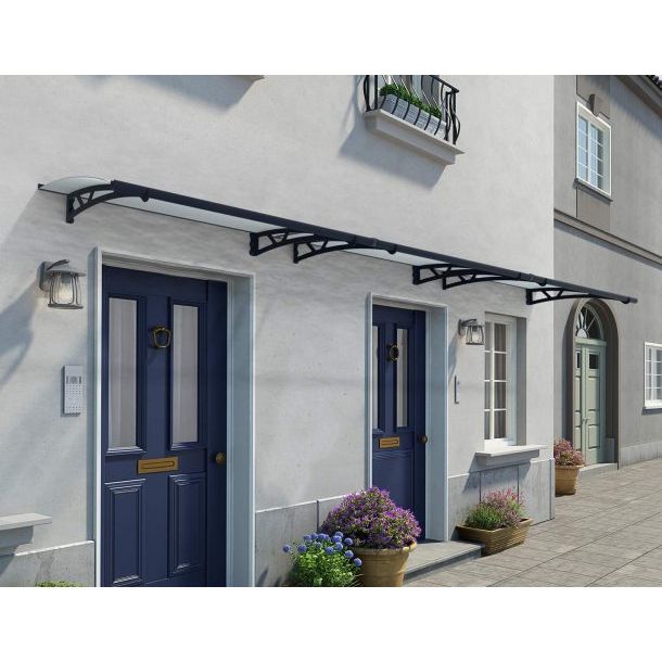 Canopia Altair Door Canopy - Grey Aluminium Frame & Clear Polycarbonate