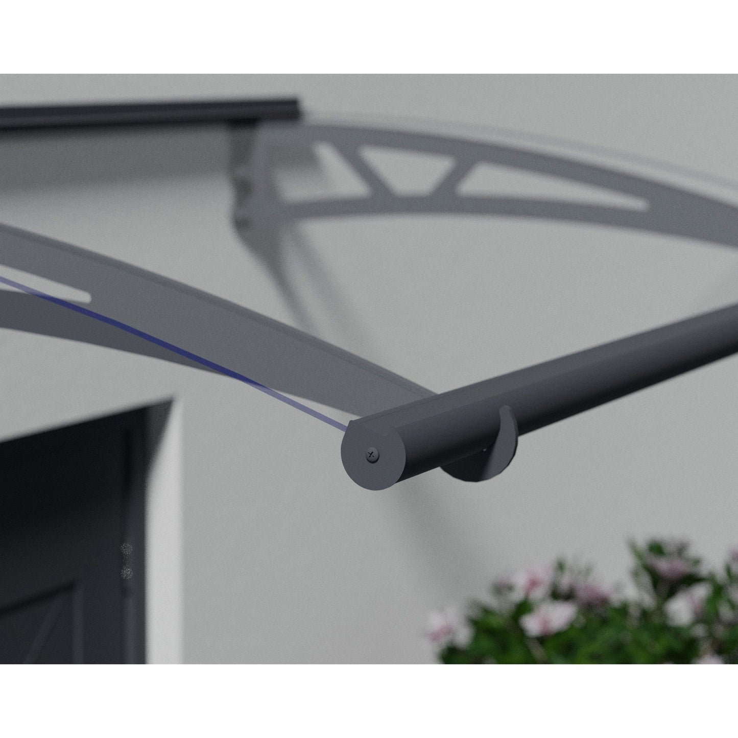 Canopia Altair Door Canopy - Grey Aluminium Frame & Clear Polycarbonate