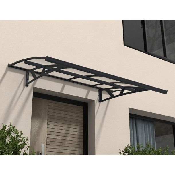 Canopia Amsterdam Door Canopy - Grey Aluminium Frame & Clear Polycarbonate