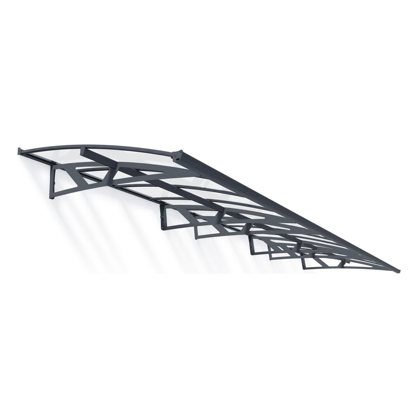 Canopia Amsterdam Door Canopy - Grey Aluminium Frame & Clear Polycarbonate