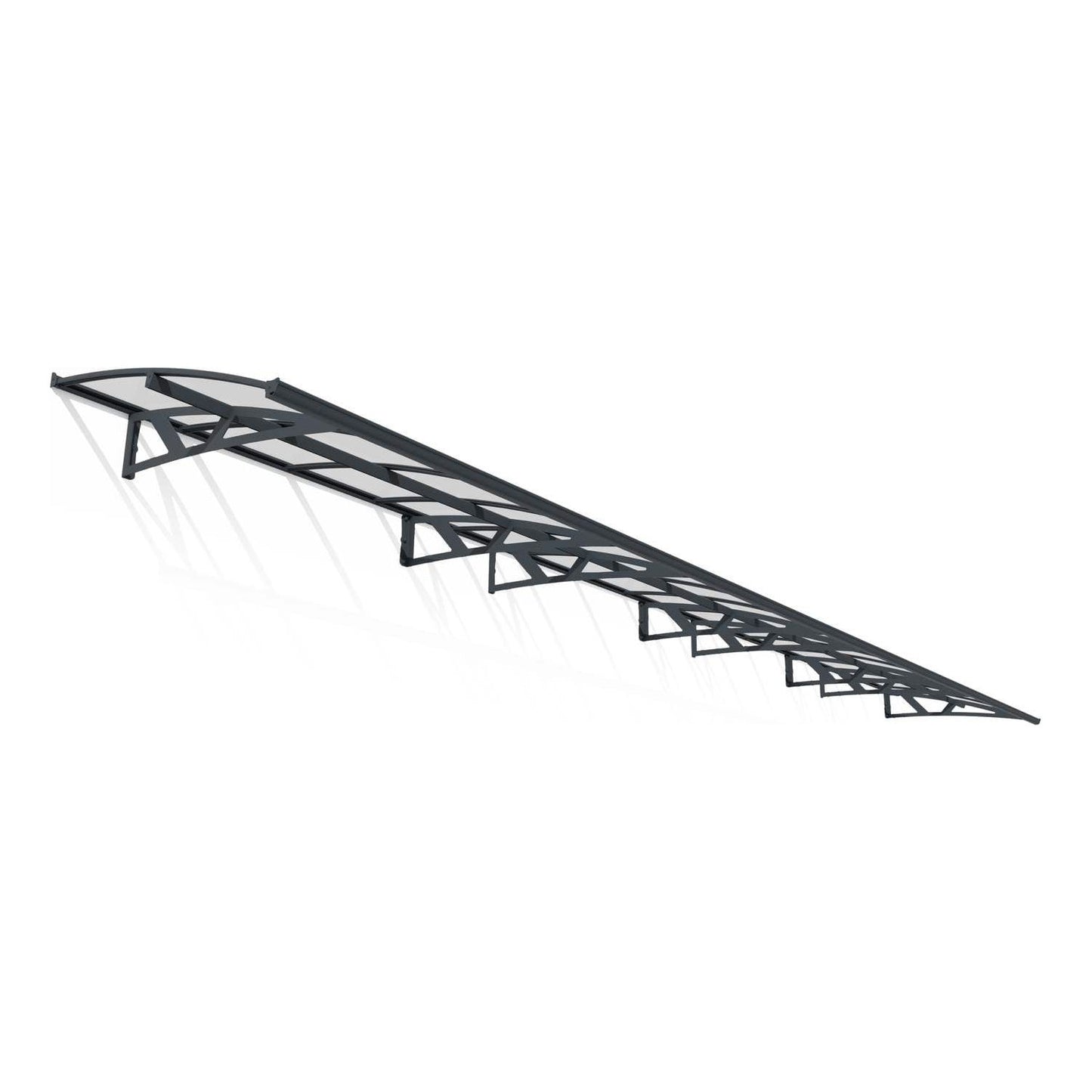 Canopia Amsterdam Door Canopy - Grey Aluminium Frame & Clear Polycarbonate