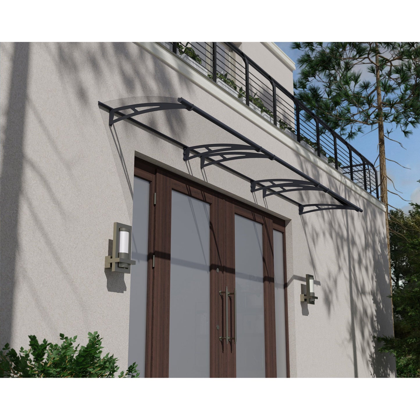 Canopia Aquila Door Canopy - Grey Aluminium Frame & Clear Polycarbonate