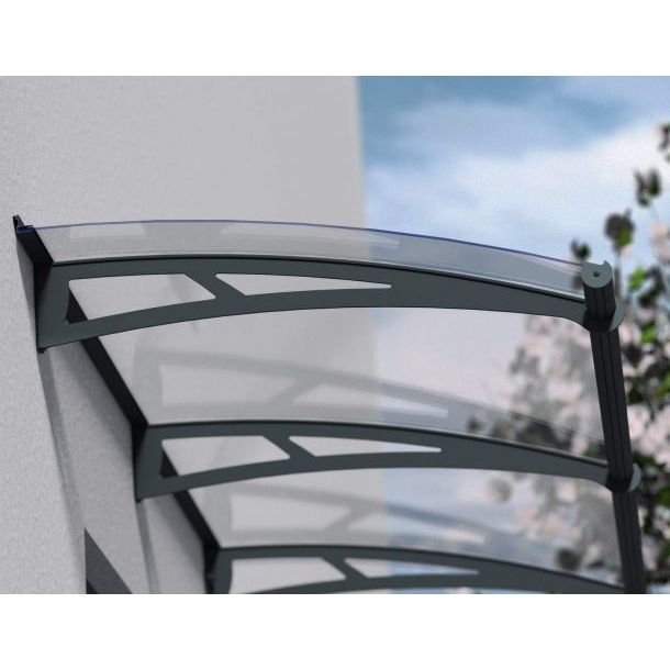 Canopia Aquila Door Canopy - Grey Aluminium Frame & Clear Polycarbonate
