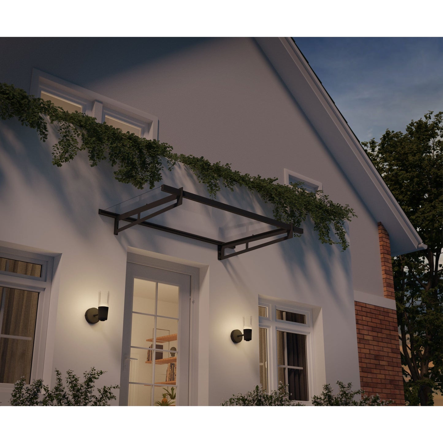 Canopia Bremen Door Canopy - Grey Aluminium Frame & Clear Polycarbonate