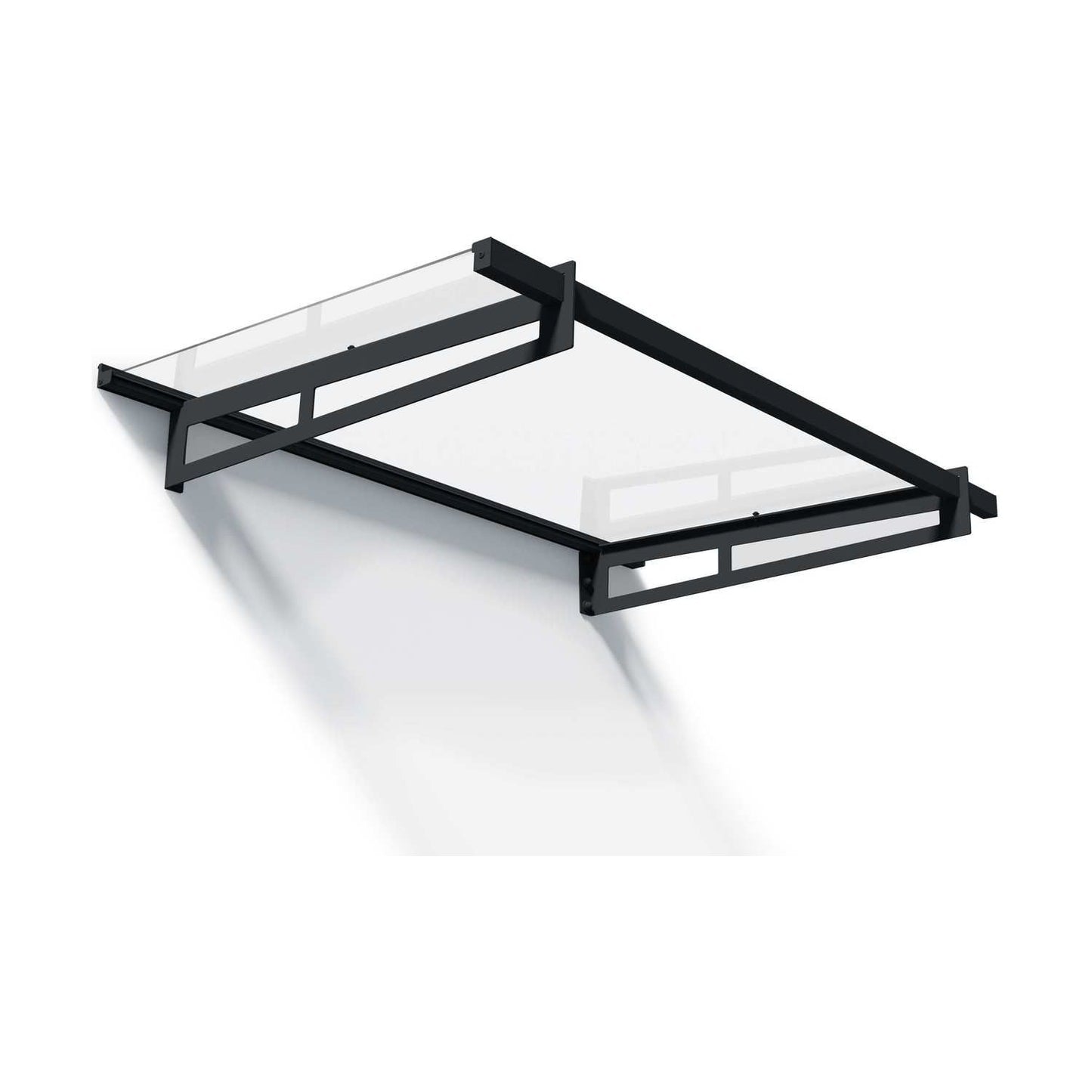 Canopia Bremen Door Canopy - Grey Aluminium Frame & Clear Polycarbonate
