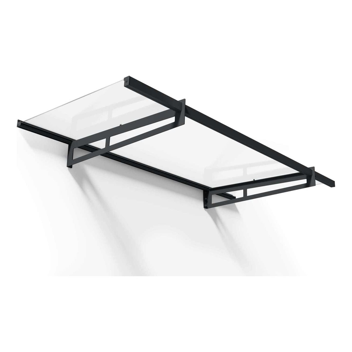 Canopia Bremen Door Canopy - Grey Aluminium Frame & Clear Polycarbonate