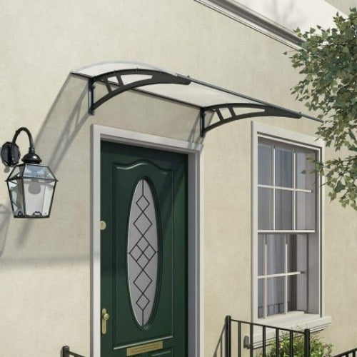 Canopia Calisto Door Canopy - Grey Aluminium Frame & Twinwall Polycarbonate
