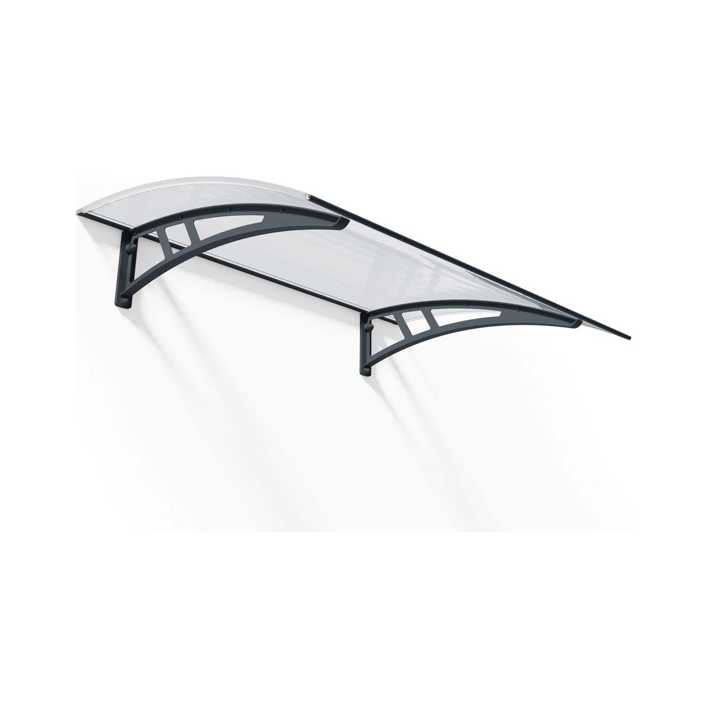 Canopia Calisto Door Canopy - Grey Aluminium Frame & Twinwall Polycarbonate