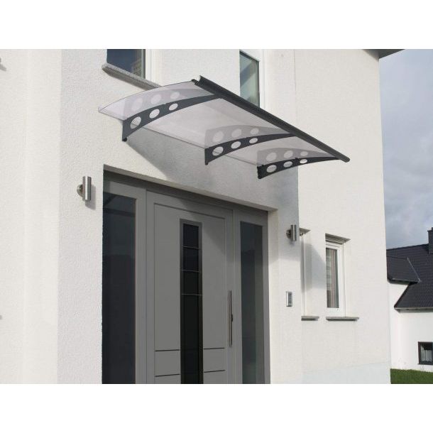 Canopia Garamond Door Canopy - Grey Aluminium Frame & Clear Polycarbonate