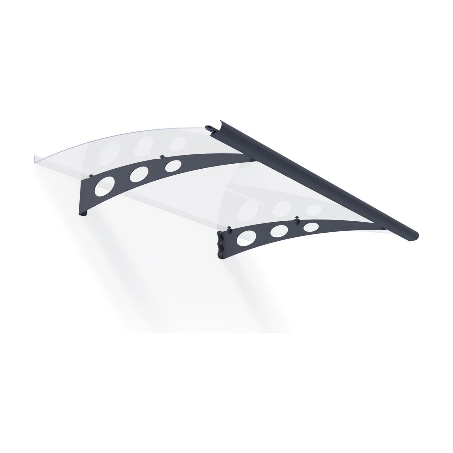 Canopia Garamond Door Canopy - Grey Aluminium Frame & Clear Polycarbonate