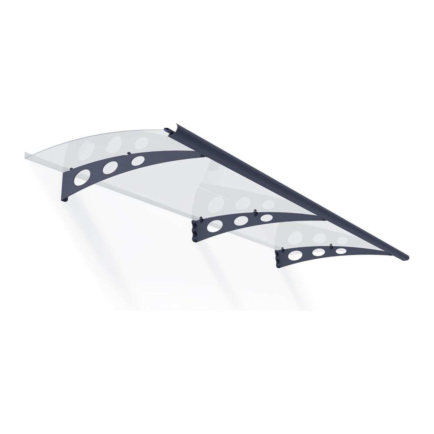 Canopia Garamond Door Canopy - Grey Aluminium Frame & Clear Polycarbonate