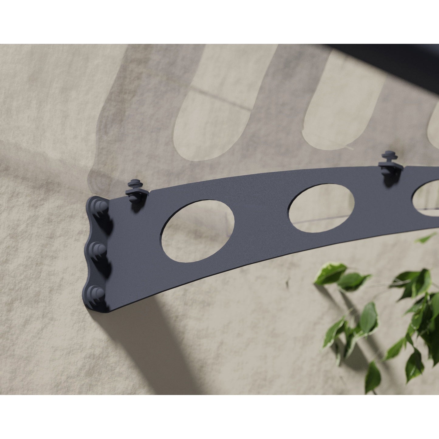 Canopia Garamond Door Canopy - Grey Aluminium Frame & Clear Polycarbonate