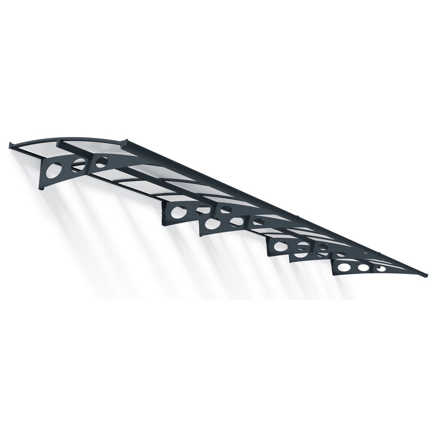 Canopia Herald Door Canopy - Grey Aluminium Frame & Twinwall Polycarbonate