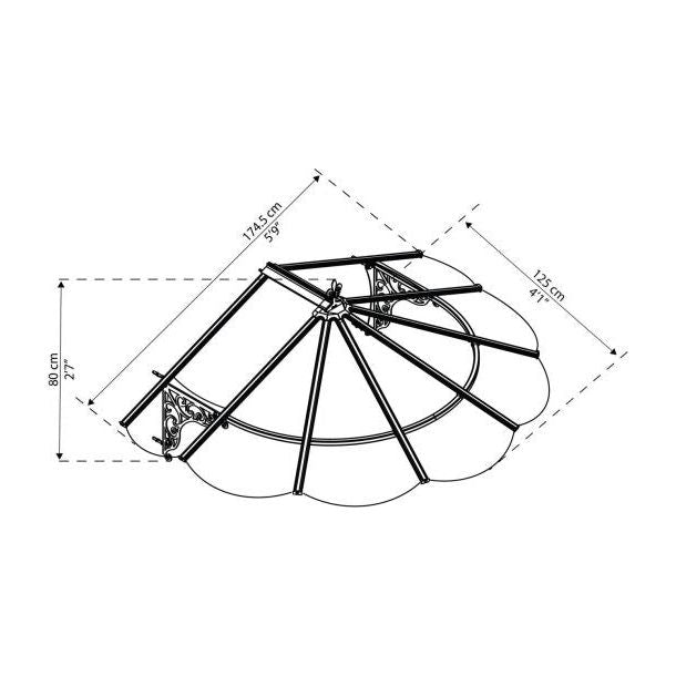 Canopia Iris Door Canopy - Black Aluminium Frame & Clear Polycarbonate