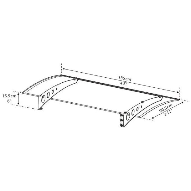 Canopia Lyra Door Canopy - White Aluminium Frame & Twinwall Polycarbonate