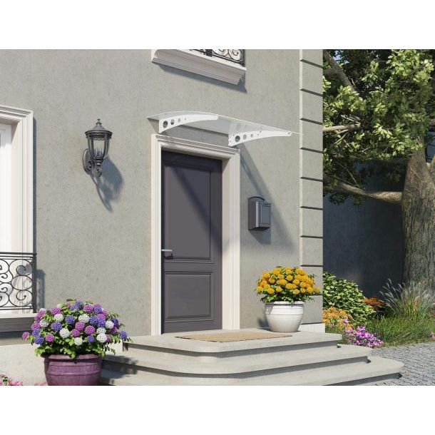 Canopia Lyra Door Canopy - White Aluminium Frame & Twinwall Polycarbonate