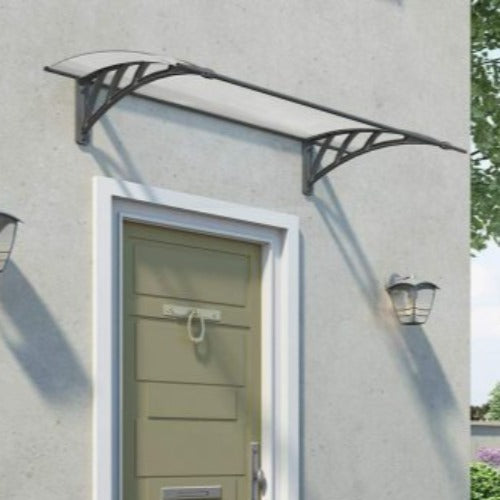 Canopia Neo Door Canopy - Grey Aluminium Frame & Twinwall Polycarbonate