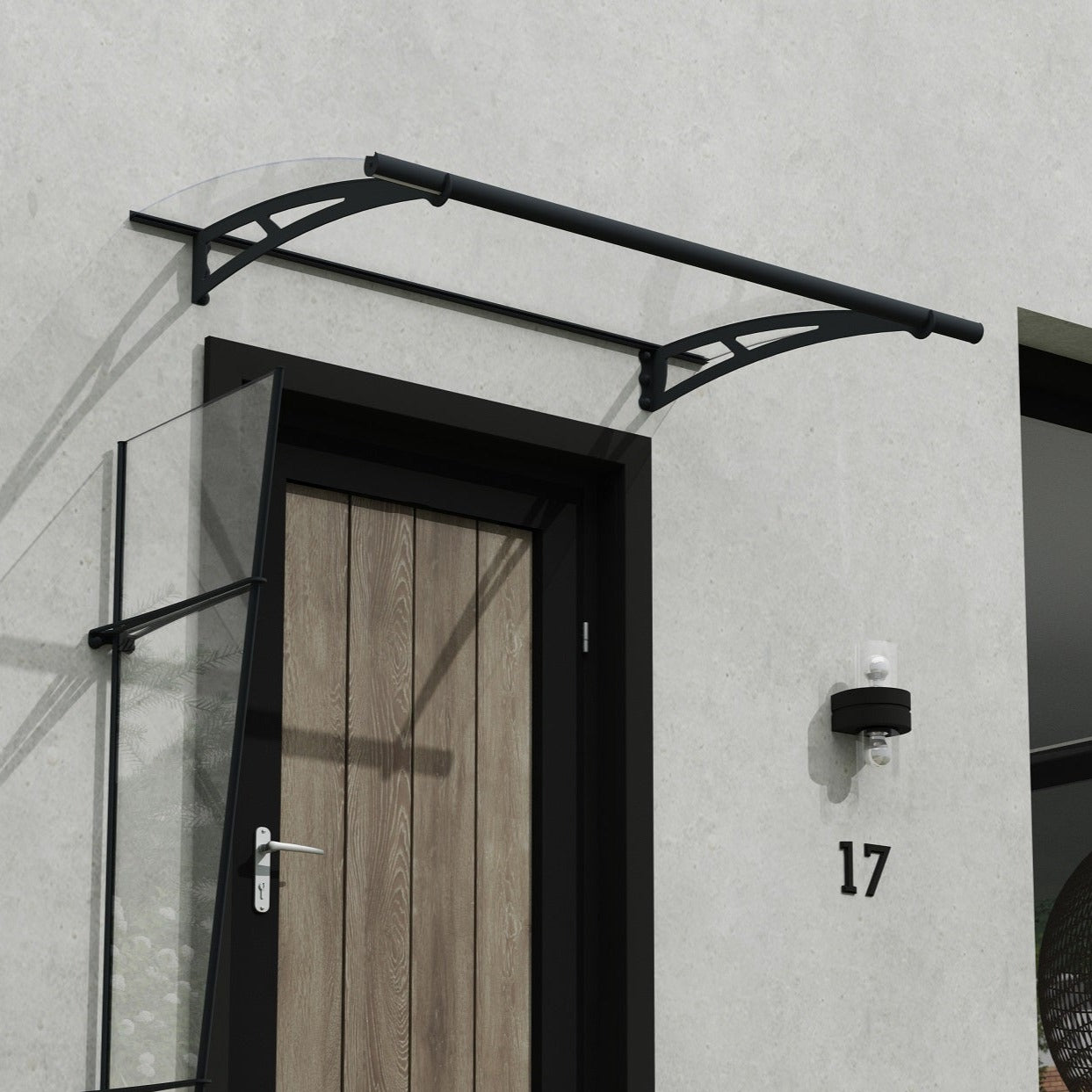 Canopia Aquila Door Canopy - Grey Aluminium Frame & Clear Polycarbonate