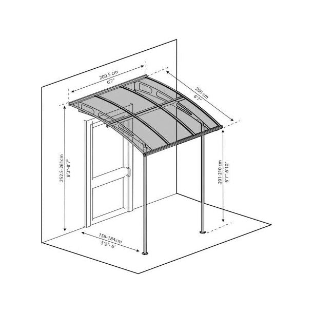 Canopia Vega Door Canopy with Two Posts