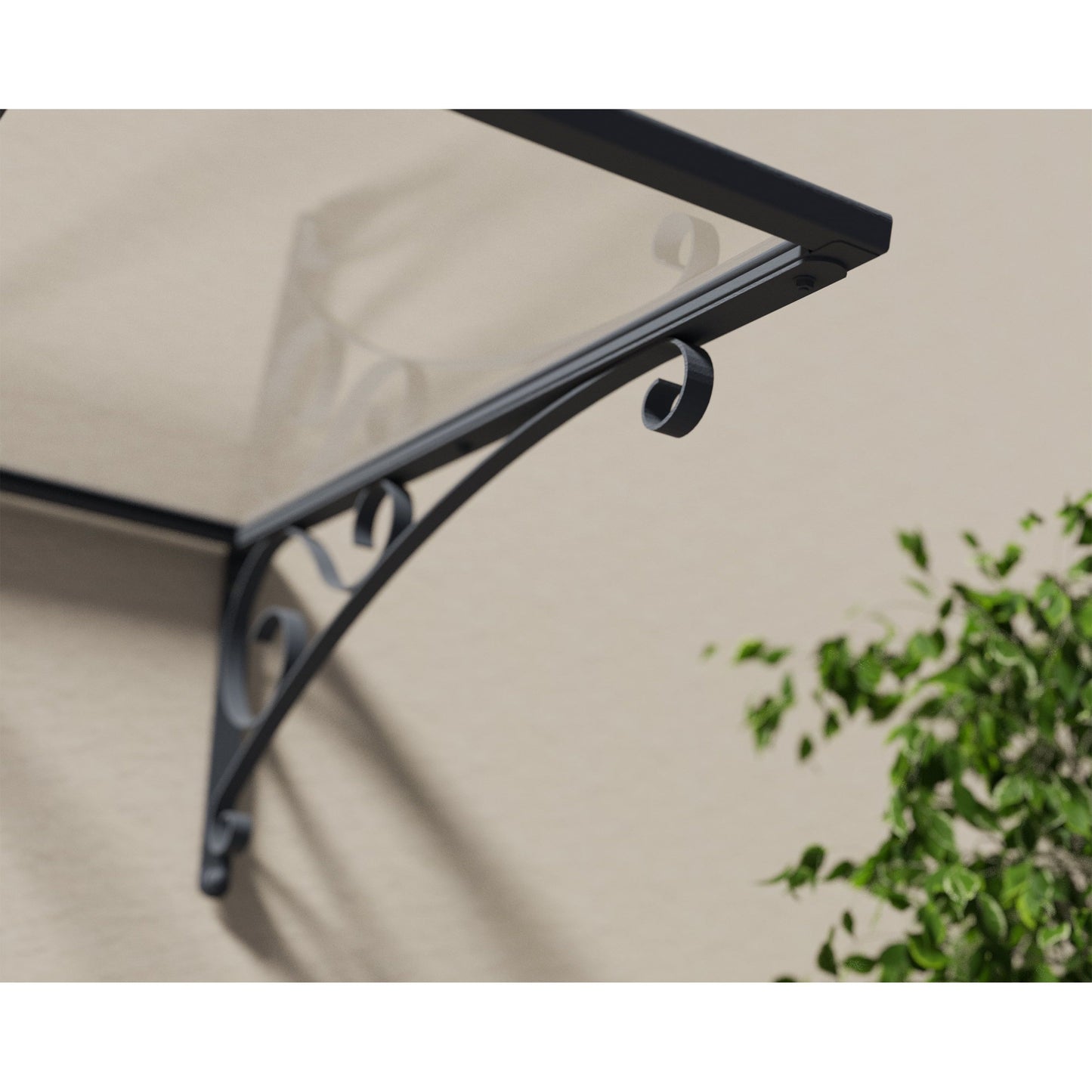 Canopia Venus Door Canopy - Grey Aluminium Frame & Clear Polycarbonate