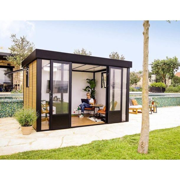Canopia Copenhagen Garden Office - Black Structure & Clear Glazing