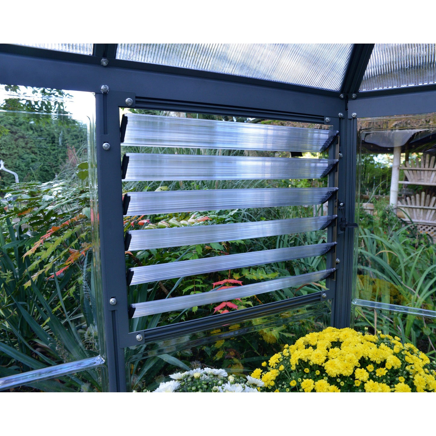 Canopia Oasis Hexagonal Greenhouse - Grey Aluminium Frame & Hybrid Polycarbonate Panels
