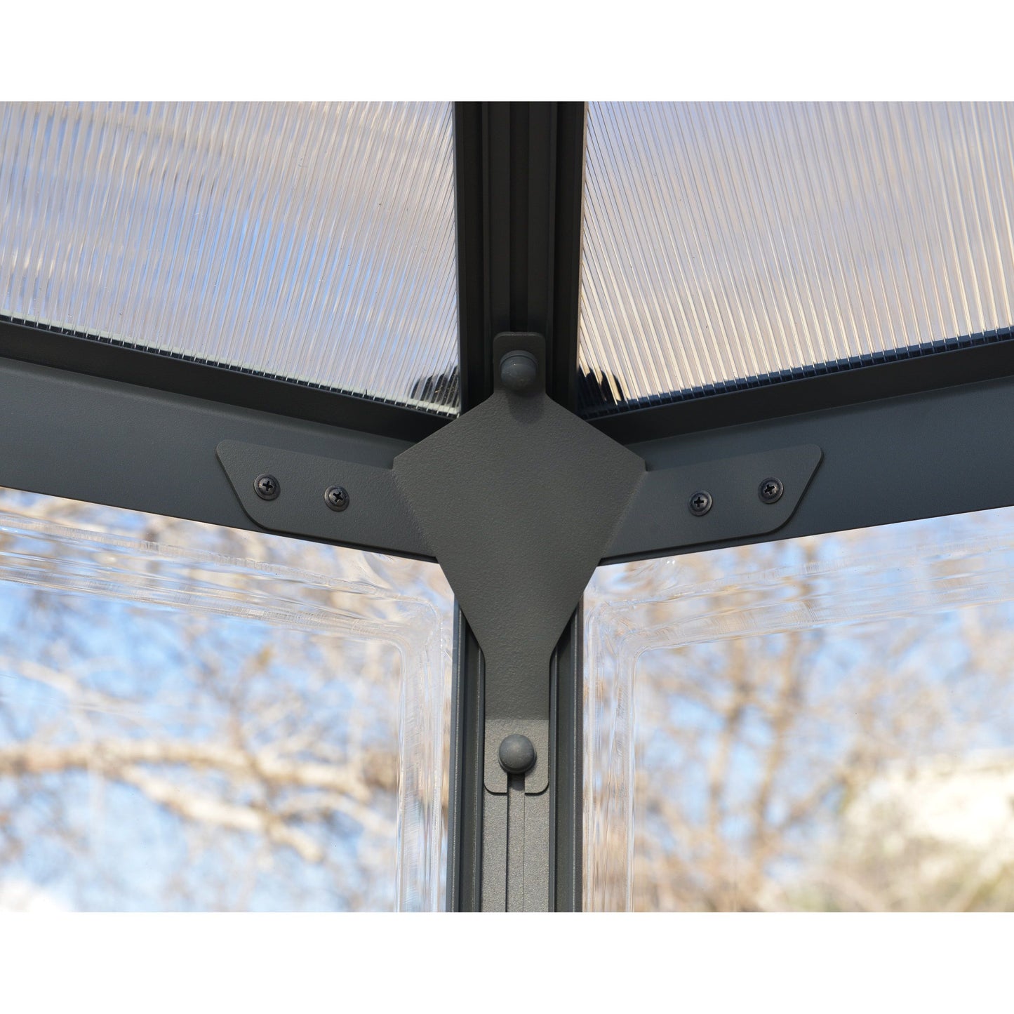 Canopia Oasis Hexagonal Greenhouse - Grey Aluminium Frame & Hybrid Polycarbonate Panels