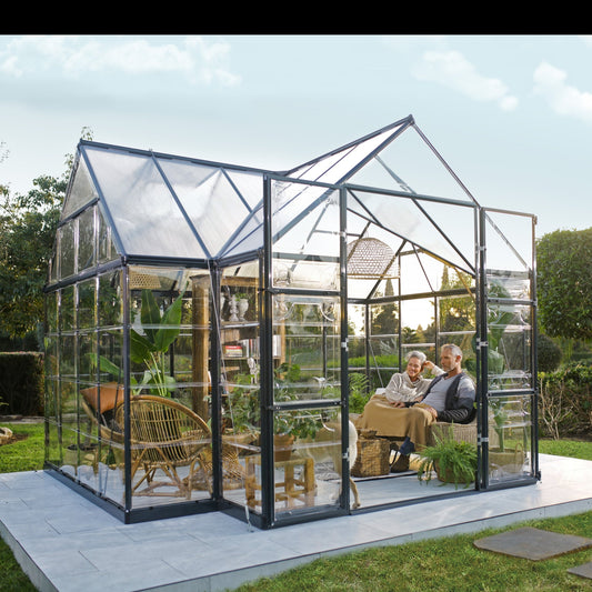 Canopia Victory Orangery Greenhouse - Grey Aluminium Frame & Hybrid Polycarbonate Panels
