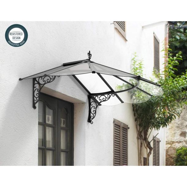 Canopia Iris Door Canopy - Black Aluminium Frame & Clear Polycarbonate