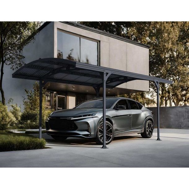 Canopia Atlas Carport 10 x 16 ft- Grey Aluminium & Polycarbonate Roof Panels