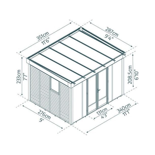 Canopia Copenhagen Garden Office - Black Structure & Clear Glazing