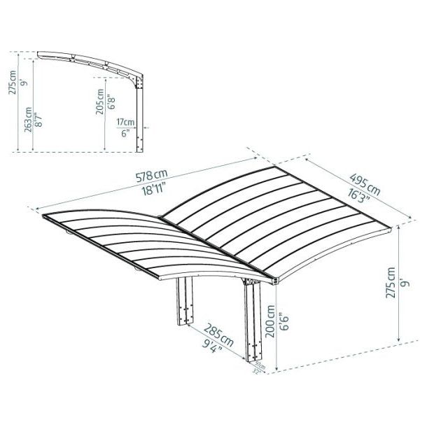 Canopia Arizona Double Wings Carport - 10 x 19