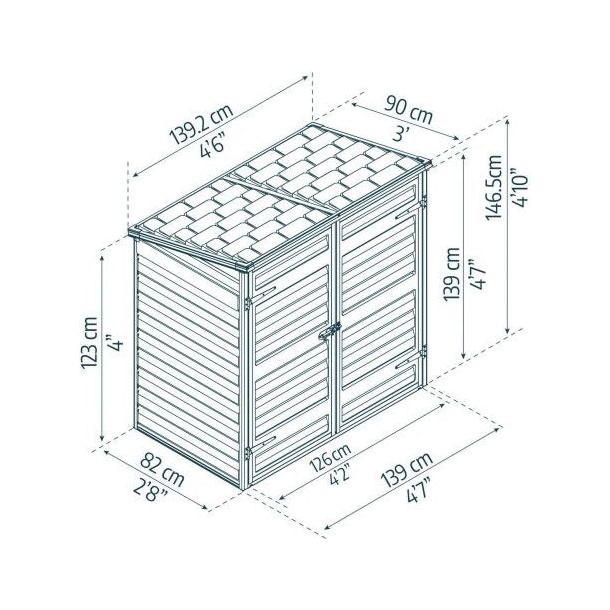 Canopia 3x5ft Voyager Polycarbonate Garden Shed