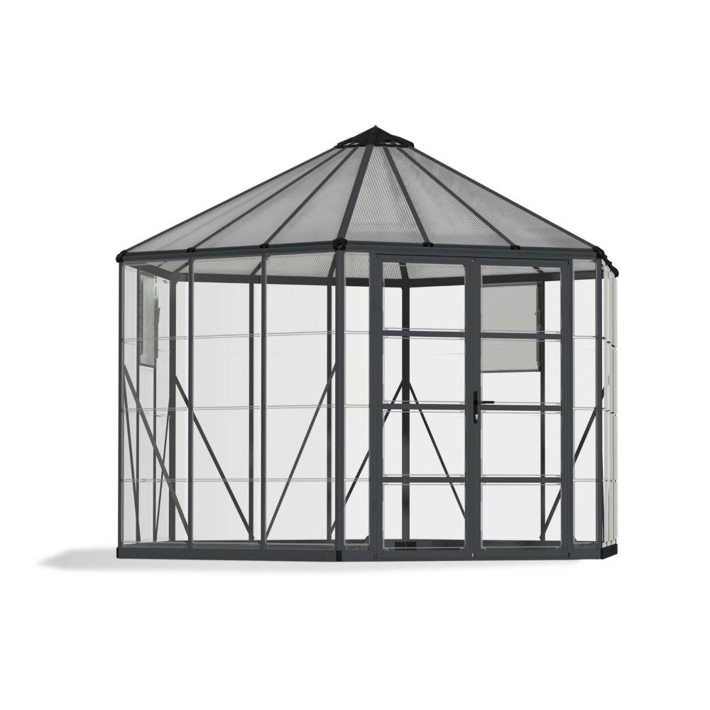 Canopia Oasis Hexagonal Greenhouse - Grey Aluminium Frame & Hybrid Polycarbonate Panels