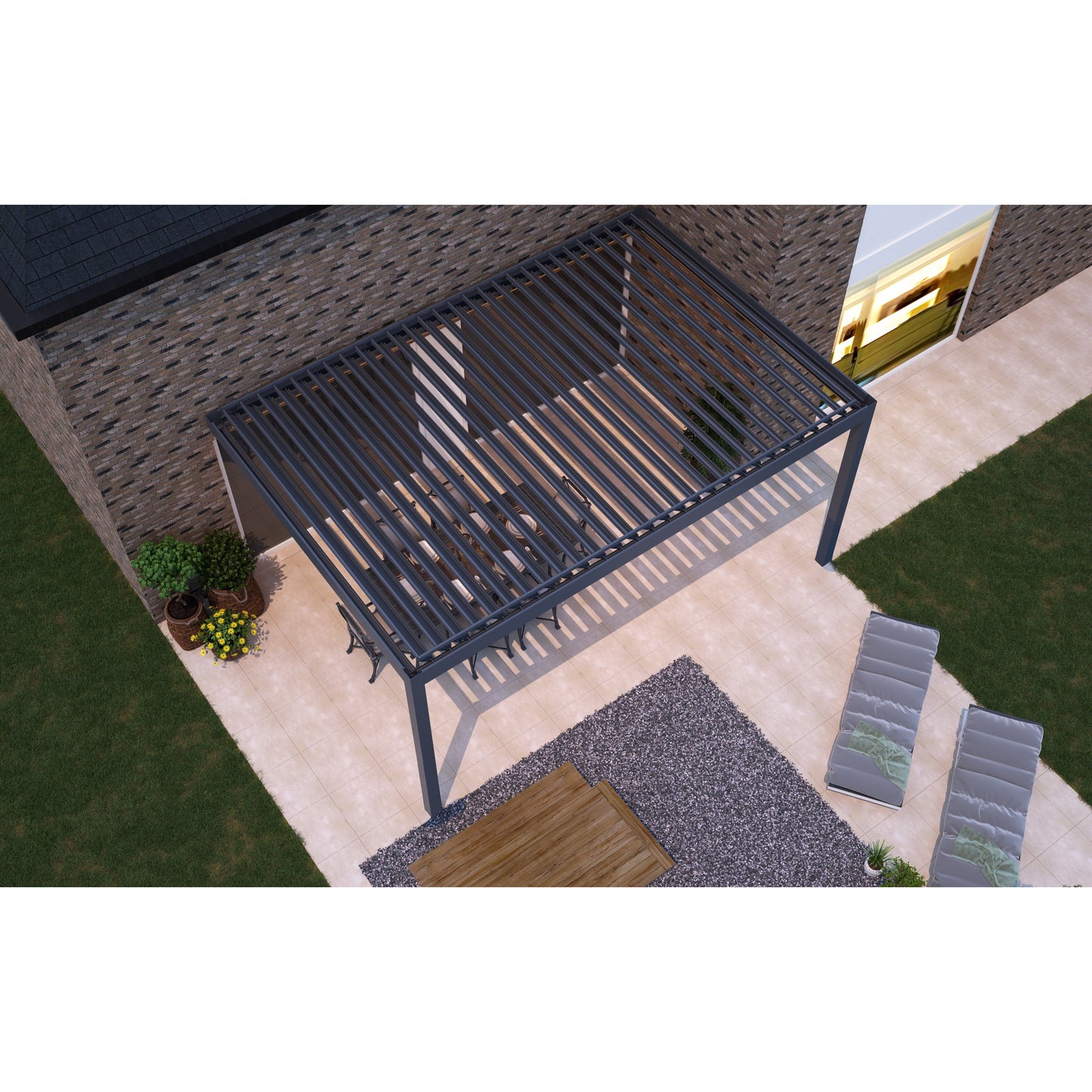 Deponti Pinela Manual - Aluminium Veranda with Tilted Roof Panels
