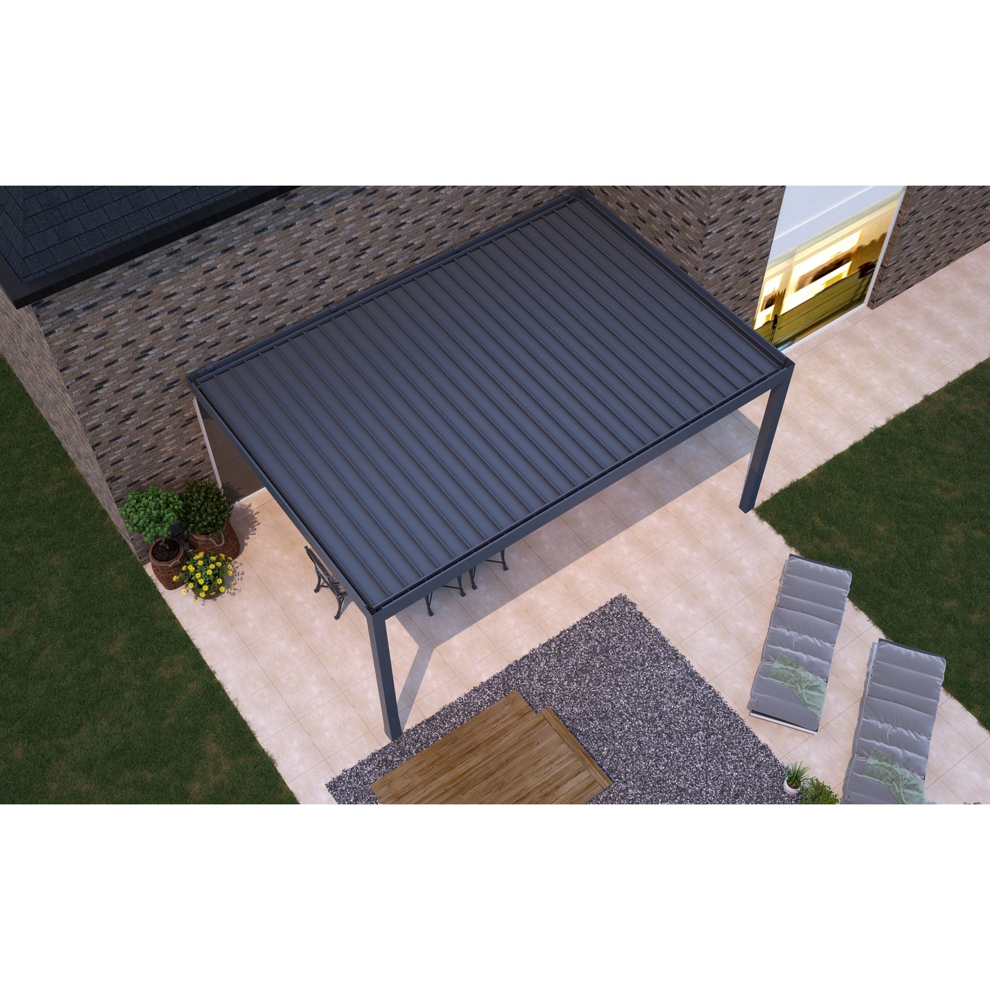 Deponti Pinela Manual - Aluminium Veranda with Tilted Roof Panels