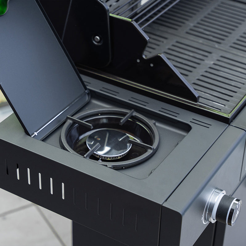 GRLLR Outdoor Kitchen - L Shape 5 Burner Grill including Fridge Sink and kamado Units