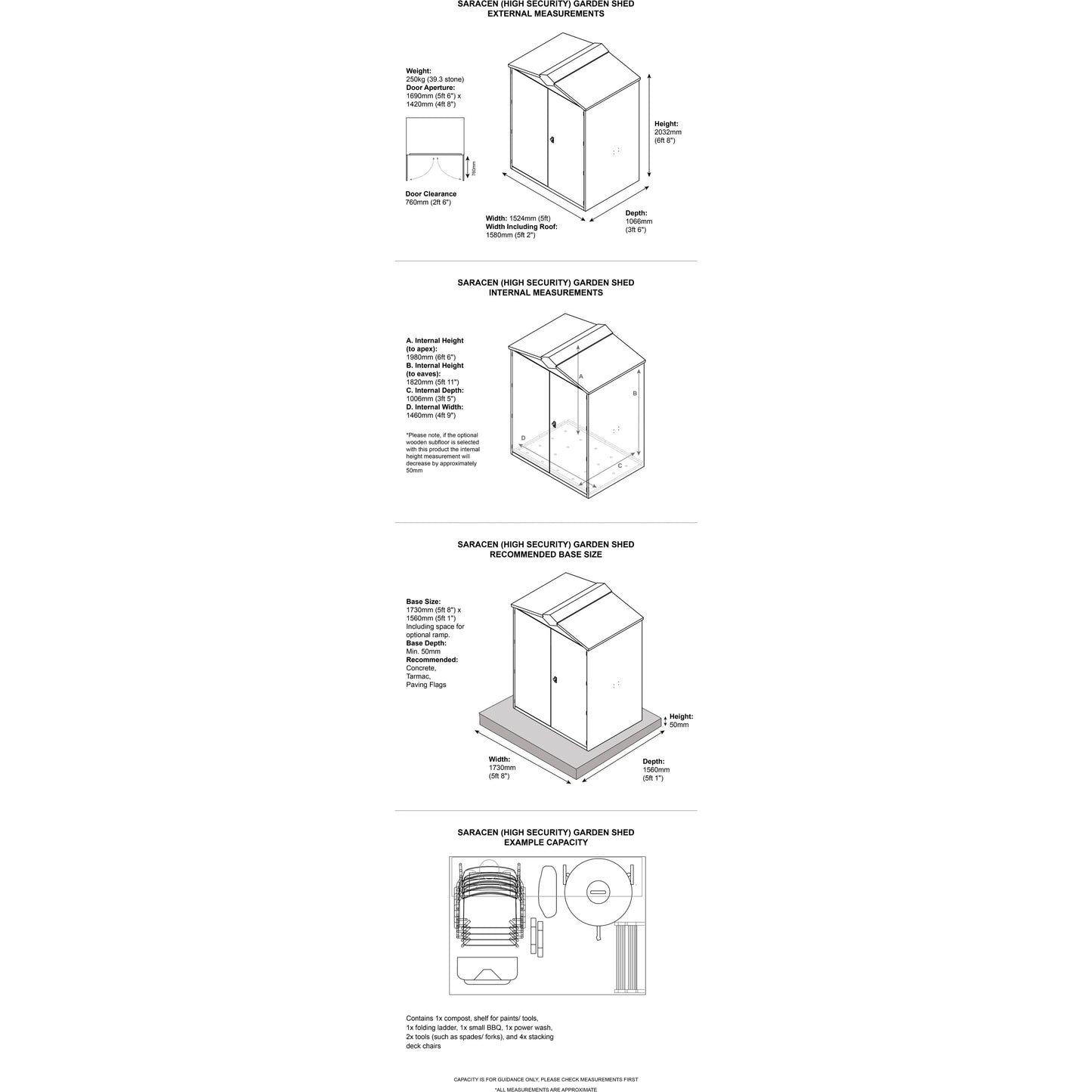 Asgard 5x4 Metal Shed (The Saracen) - Police Preferred Specification