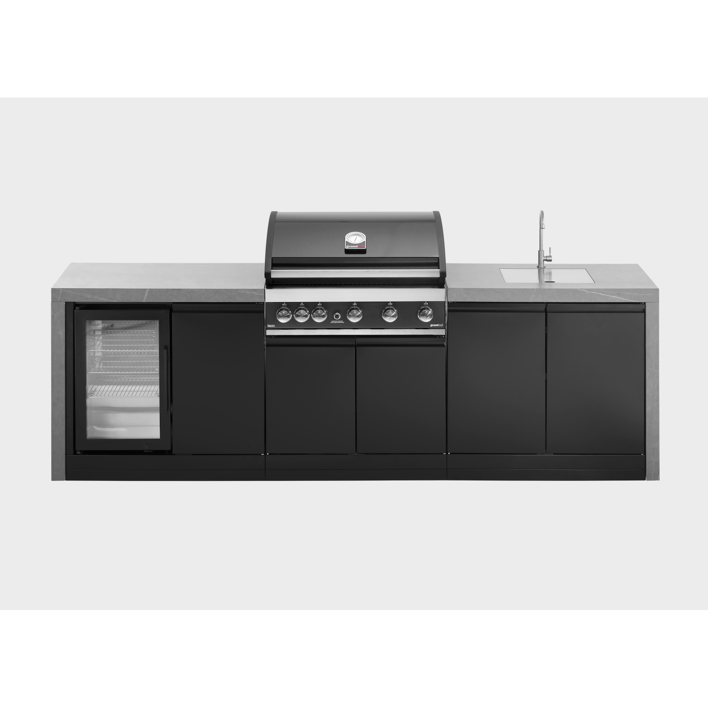 GrandPro 274 Maxim G5 Outdoor Kitchen with Fridge + Sink Waterfall Edition