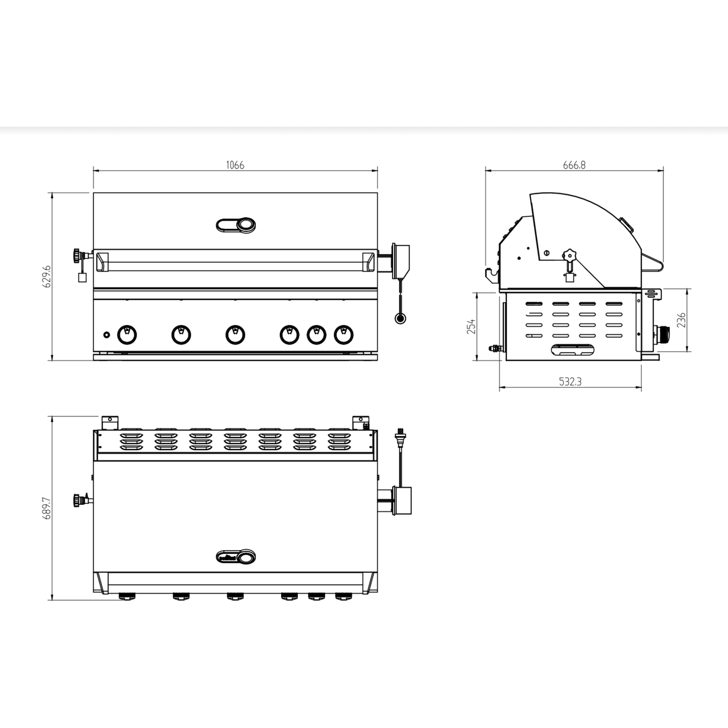 Whistler Fairford Grey Outdoor Kitchen with Burford 5-Burner BBQ | 4.5M