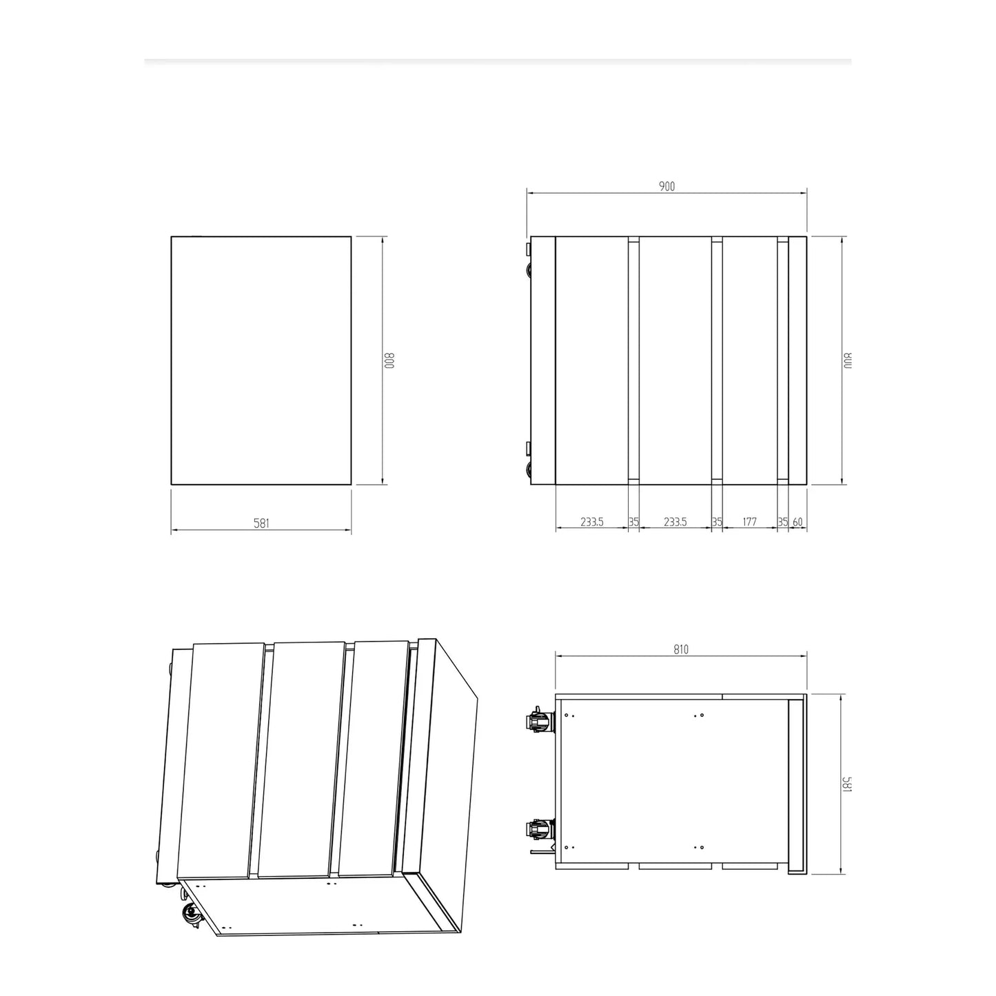 Whistler Grills - Fairford Triple Drawer Unit 80cm