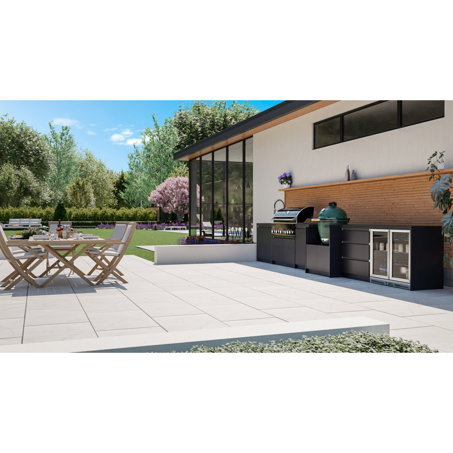 Whistler Fairford Black Outdoor Kitchen with Burford 5 Burner BBQ | 5.2M