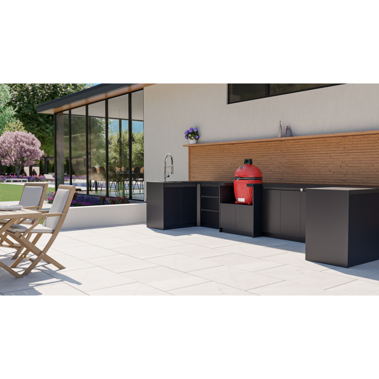 Whistler Fairford Black U-Shaped Outdoor Kitchen| 1.5m x 4.5mm x 1.6m