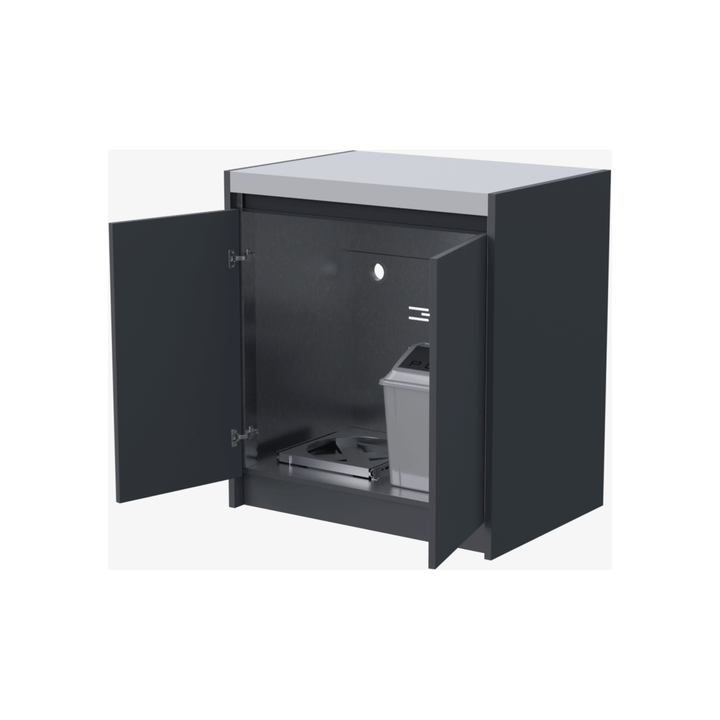 Whistler Fairford Outdoor Kitchen Grey Gas Bottle and Bin Cabinet 80cm