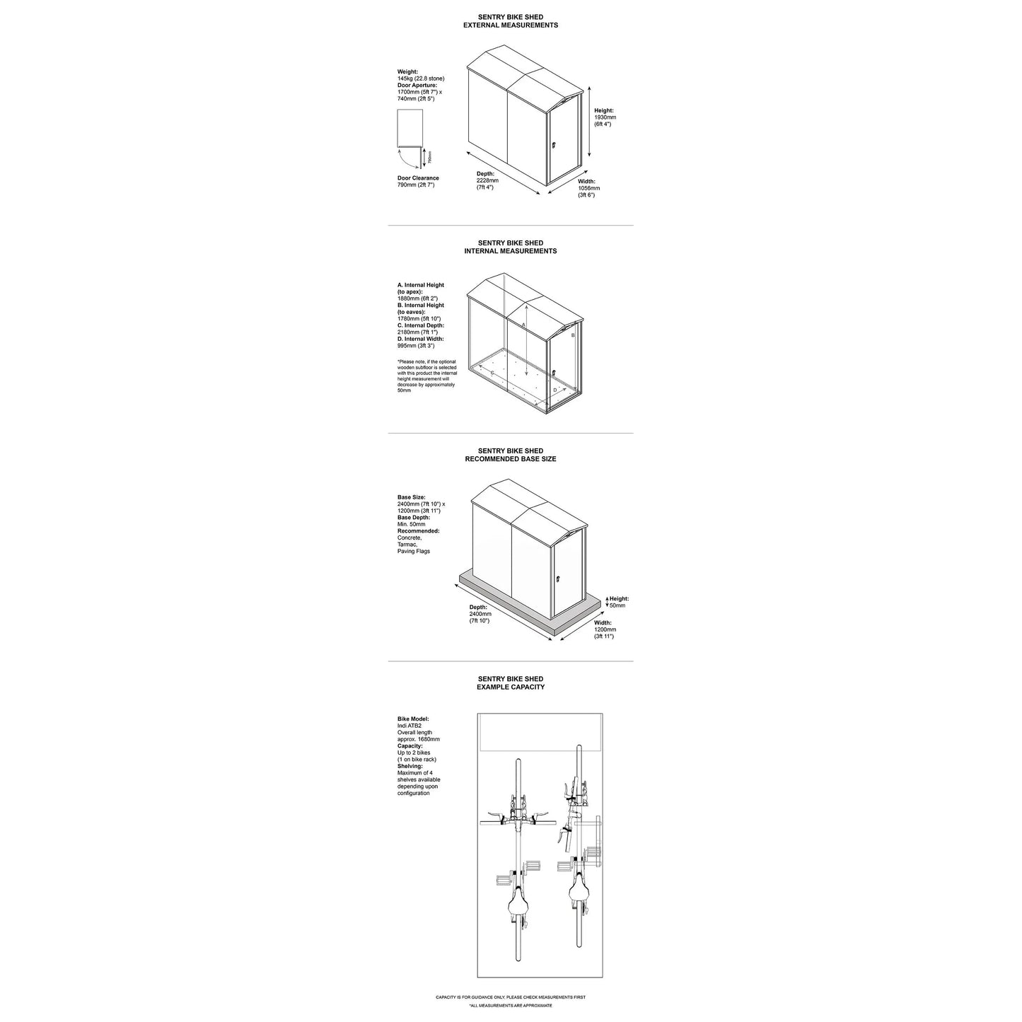 Asgard 3x7 Slimline Bike Storage Shed (Sentry) - Store up to 2 bikes