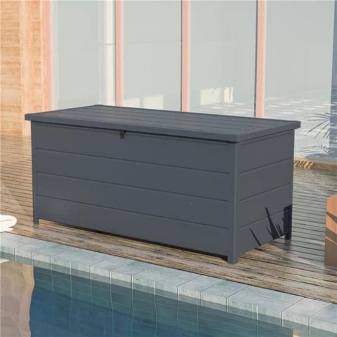 Lotus Astrum 5 x 2 Plastic Garden Storage Box Grey
